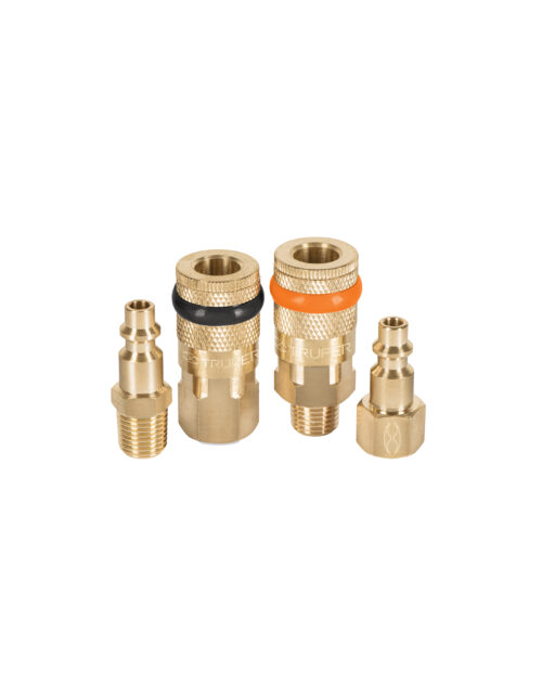 19080 Juego de 2 conectores rápidos y 2 coples, de latón, TRUPER