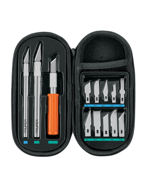 17512 Juego de exactos profesional con 13 cuchillas,estuche,TRUPER