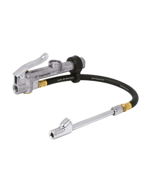 19028 Inflador calibrador, cabeza doble, prof. 1/4" NPT, TRUPER