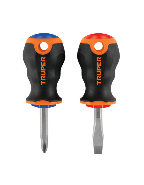 20217 Dúo de desarmadores 1/4" x 1-1/2" mango Comfort Grip, Pretul