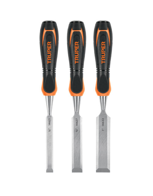 17759 Juego de 3 formones mango Comfort Grip, Truper